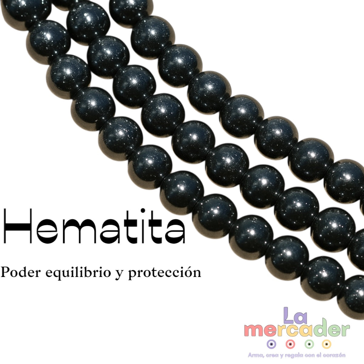 1 tira Hematita natural #6 tira con 70pz