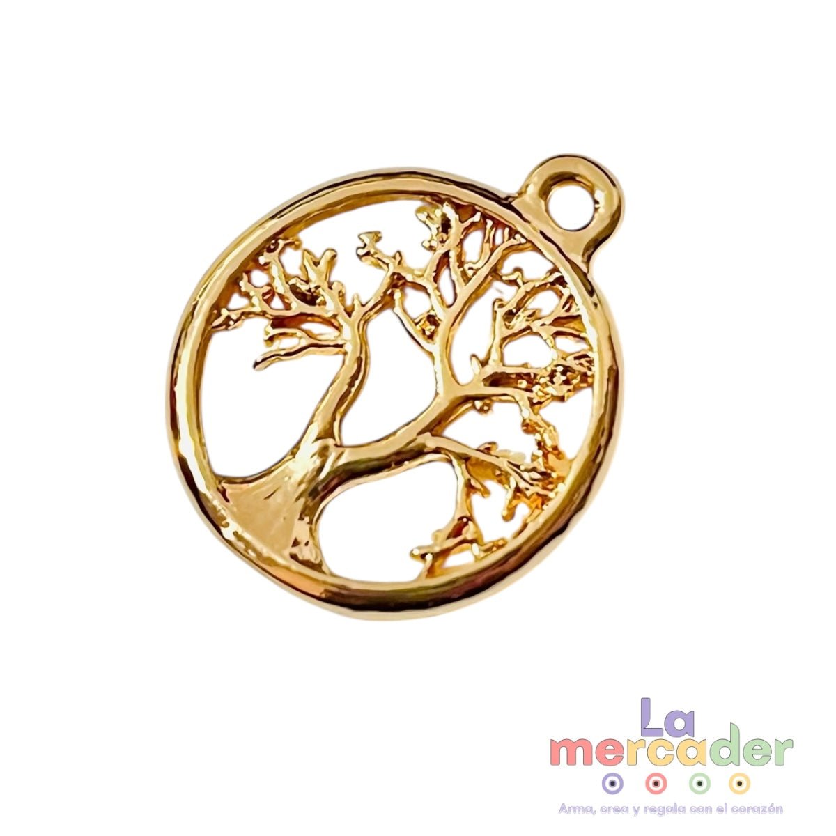 1 pz Árbol de la Vida Chapa de Oro