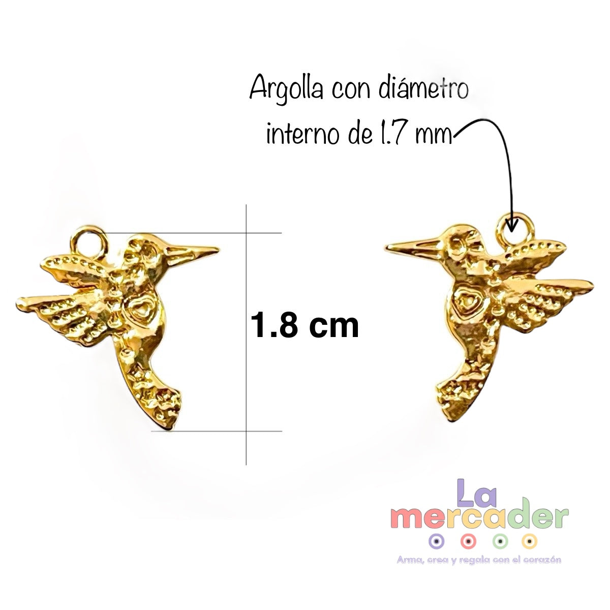 1 Dije de Colibrí, en Chapa de Oro