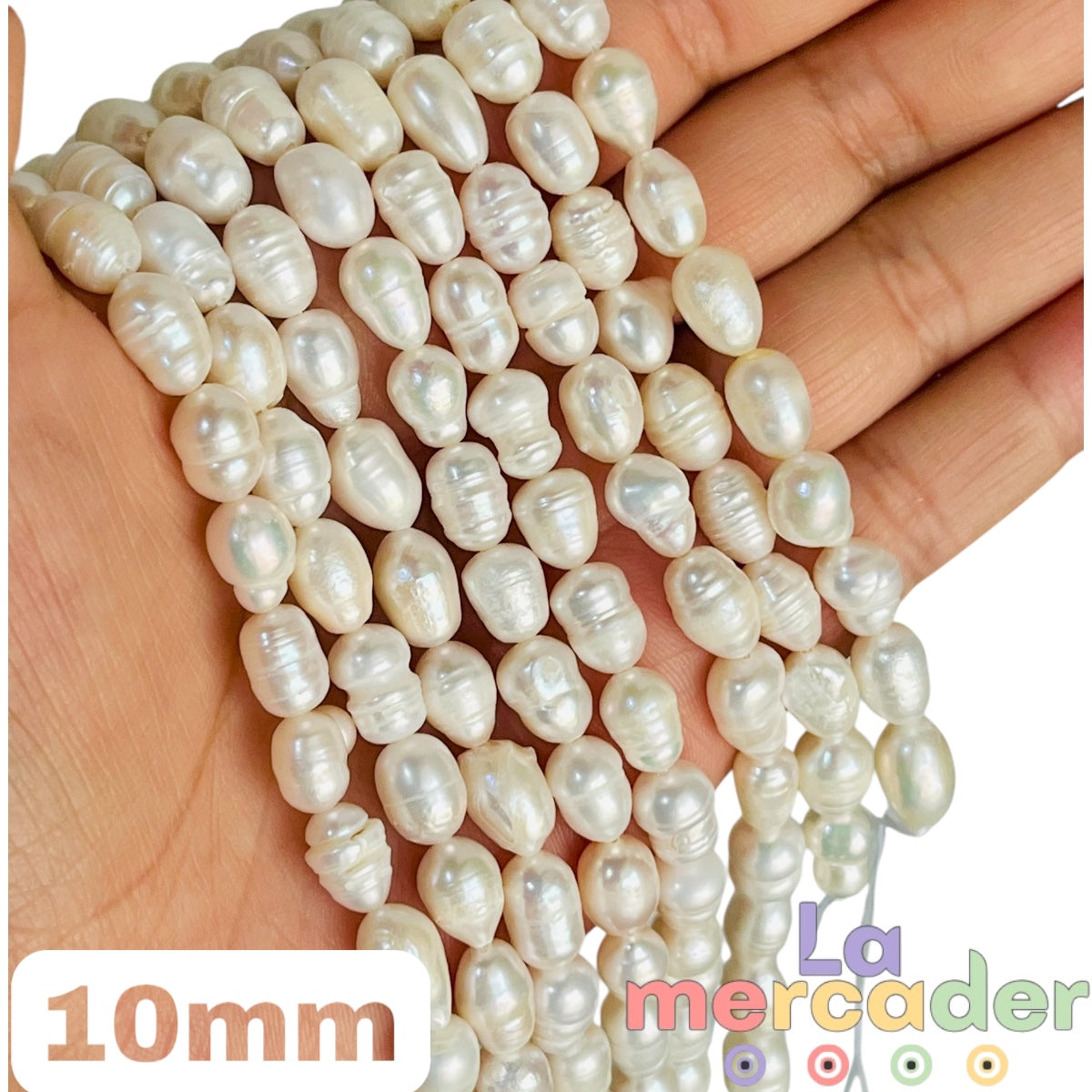 1 tira de Perla cultivada, perla de agua dulce