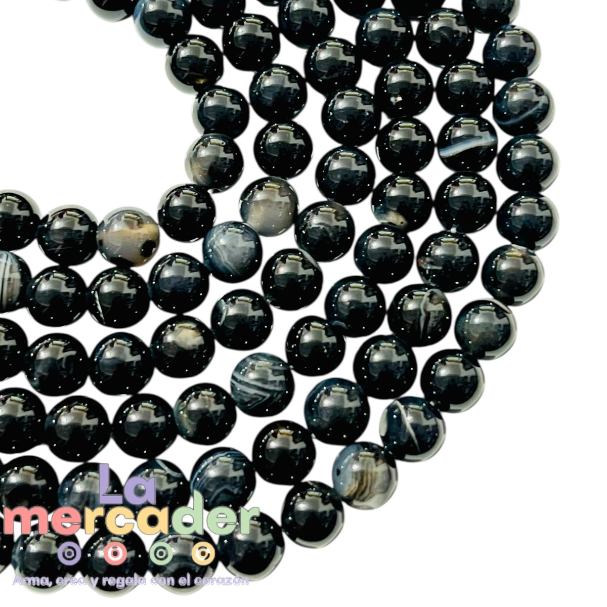 💎 Ágata Negra Bandeada – Piedra Natural Ágata Botswana