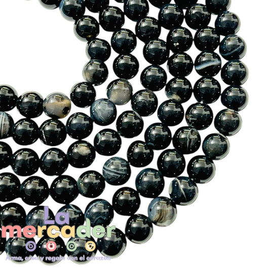 💎 Ágata Negra Bandeada – Piedra Natural Ágata Botswana