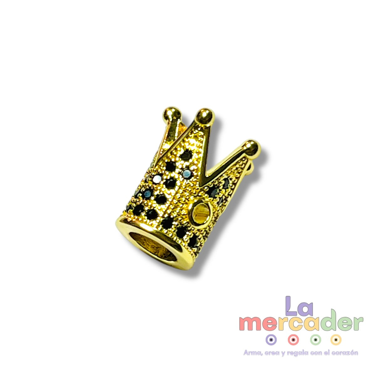 Dije Corona Micropavé con Zirconias en Chapa de Oro – Elegancia y brillo para tus creaciones