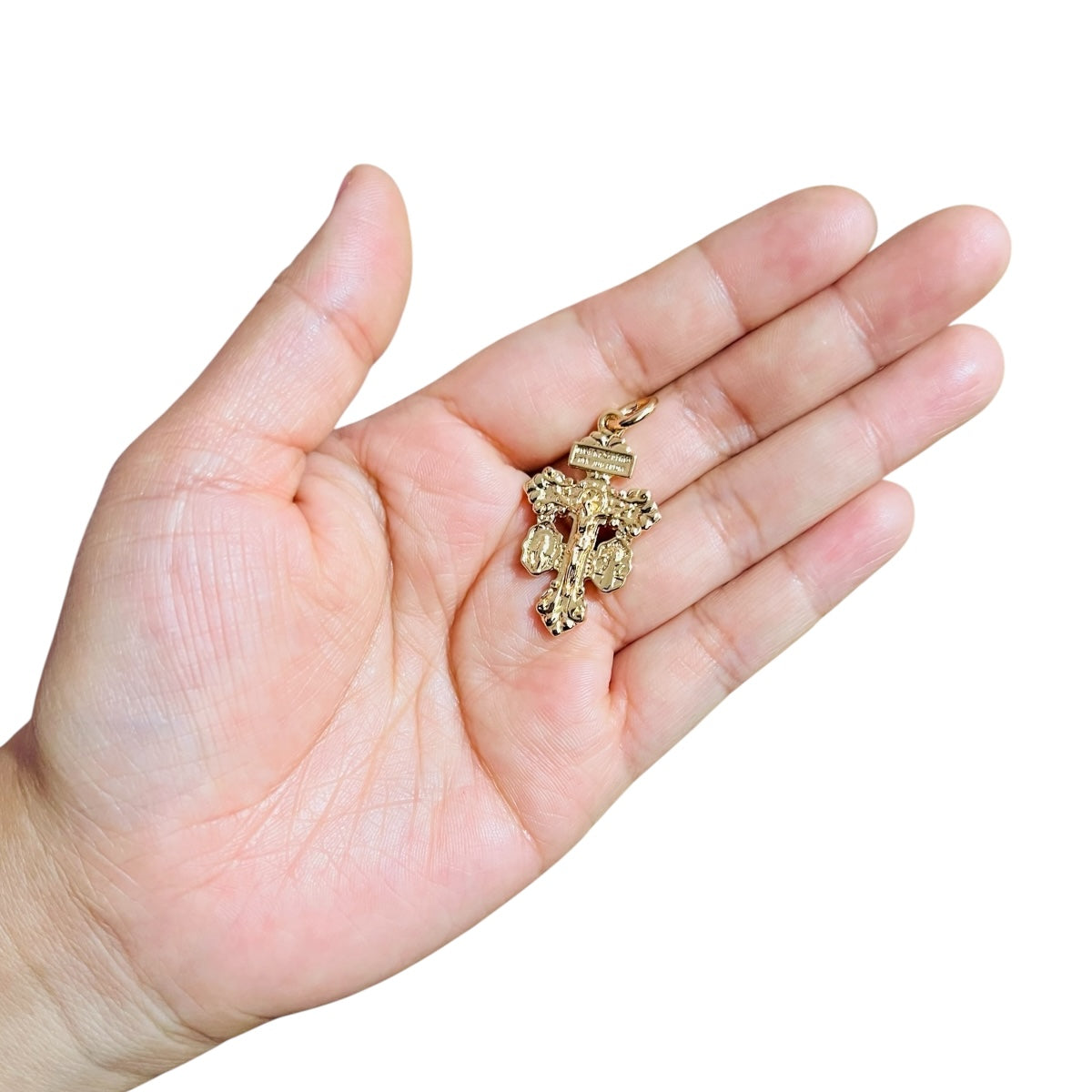 1 pz Cruz del Perdón Chapa de Oro 14k