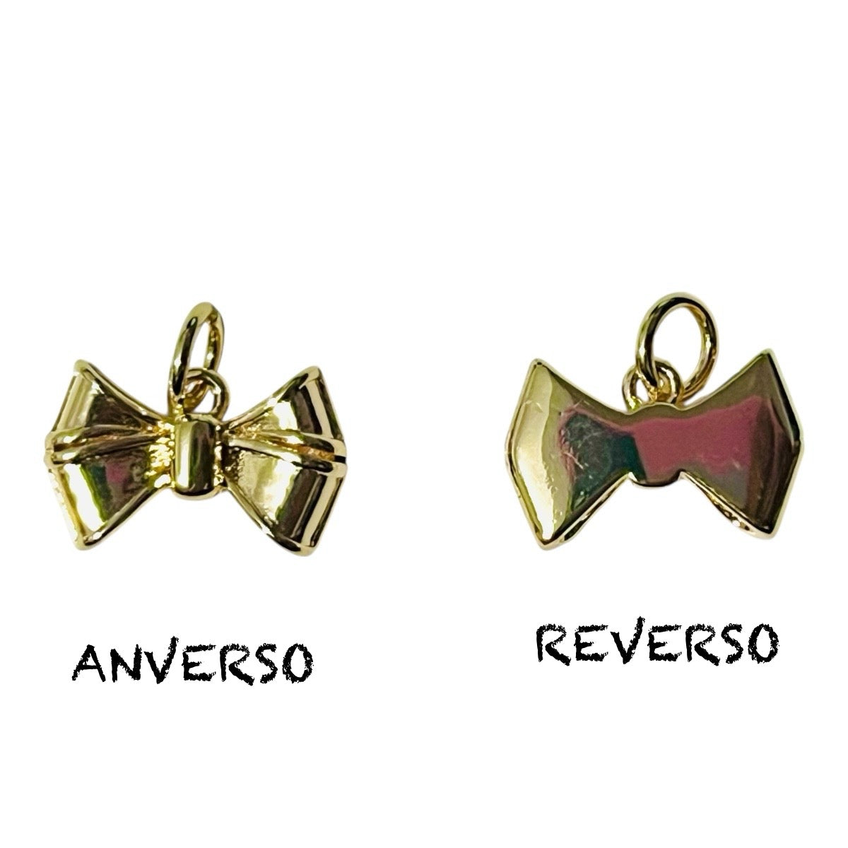 1 pz Moño Chapa de Oro 3D