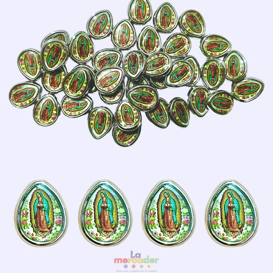 10pz Dije Transversal Gota Virgen de Guadalupe