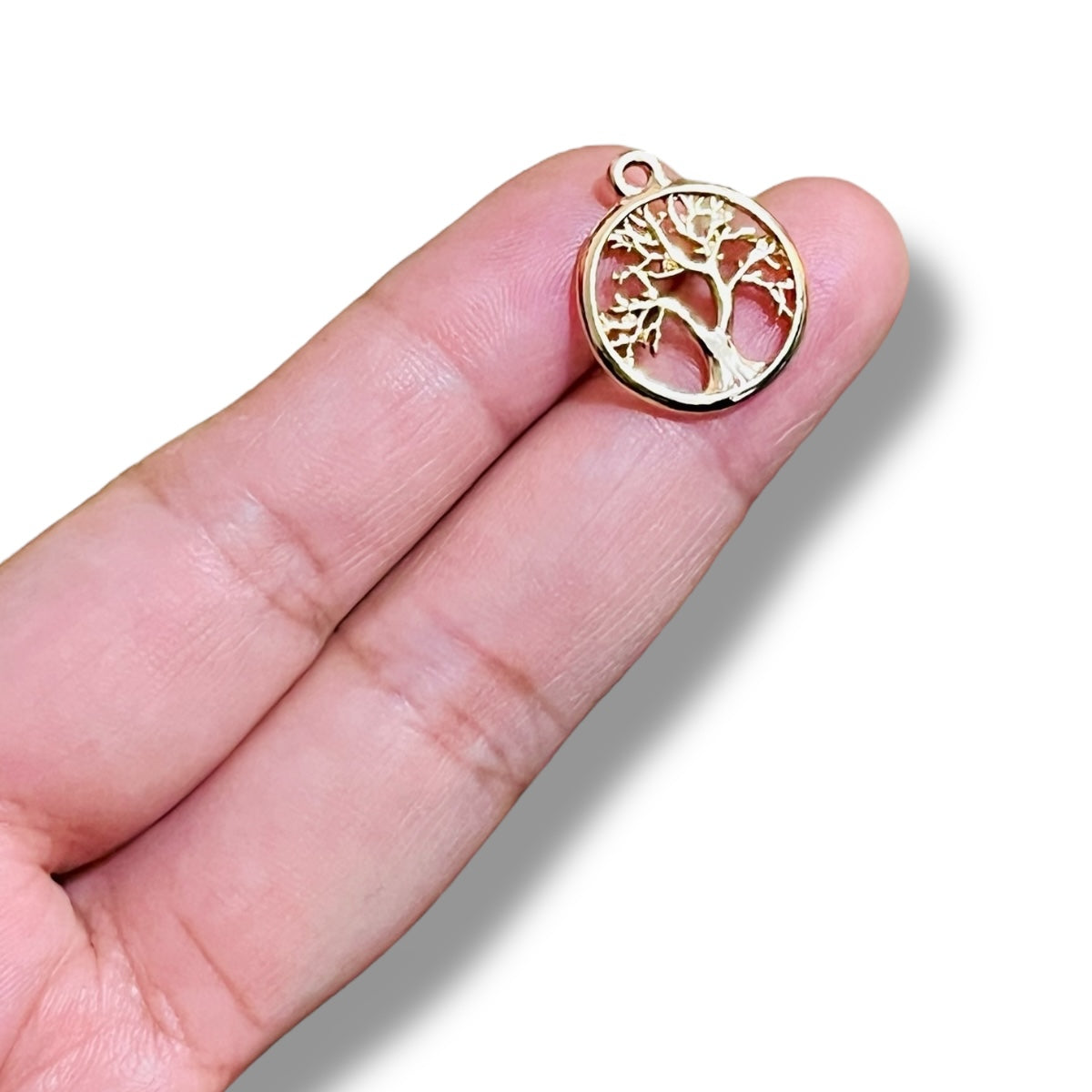 1 pz Árbol de la Vida Chapa de Oro