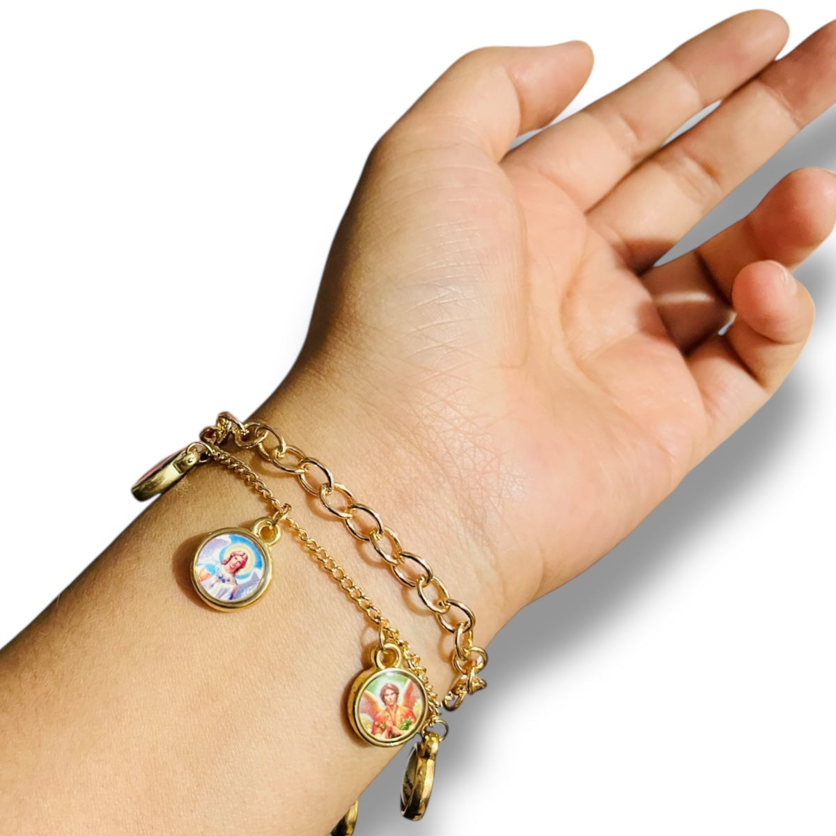 Pulsera 7 arcángeles dorado