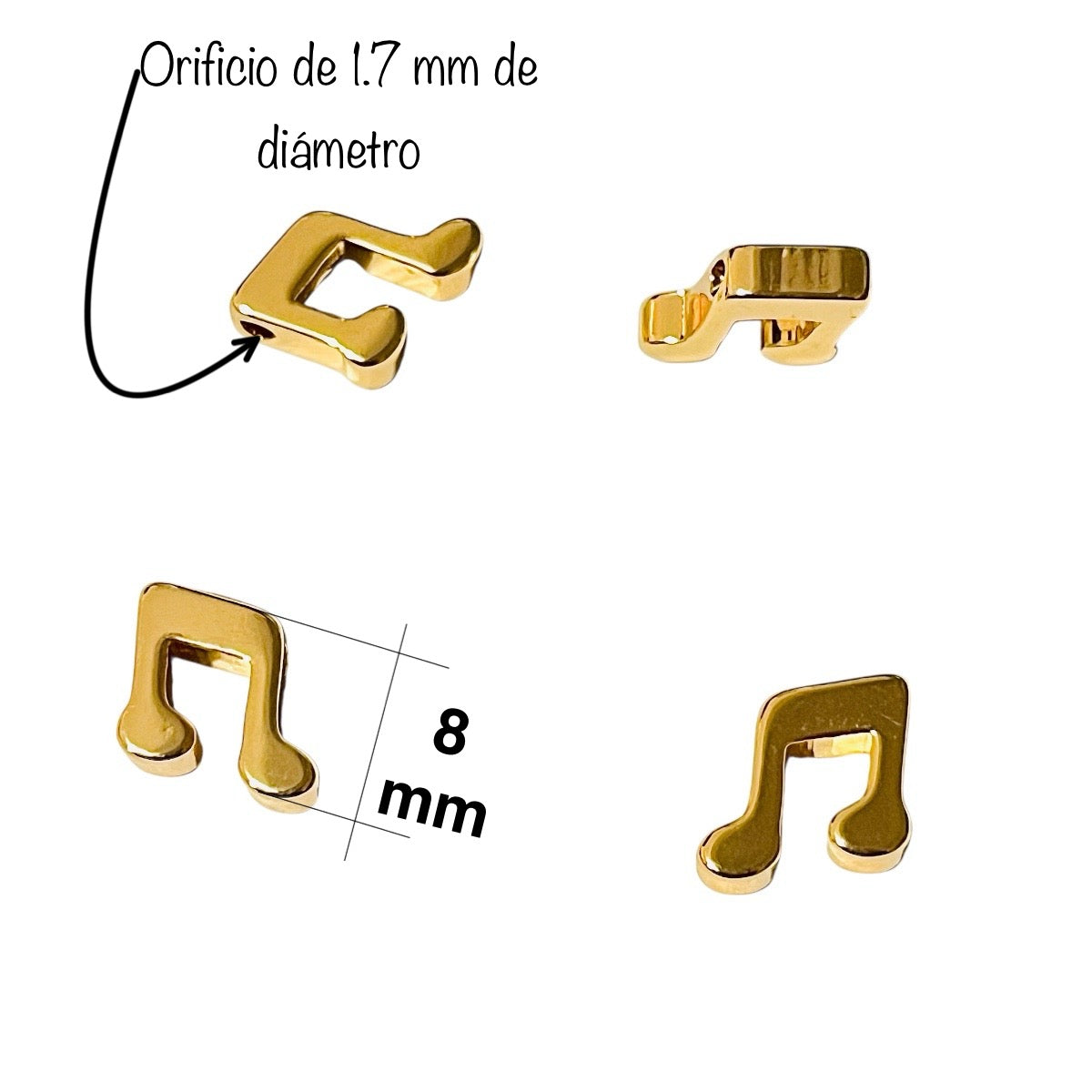 1pz dije Nota musical Chapa de Oro