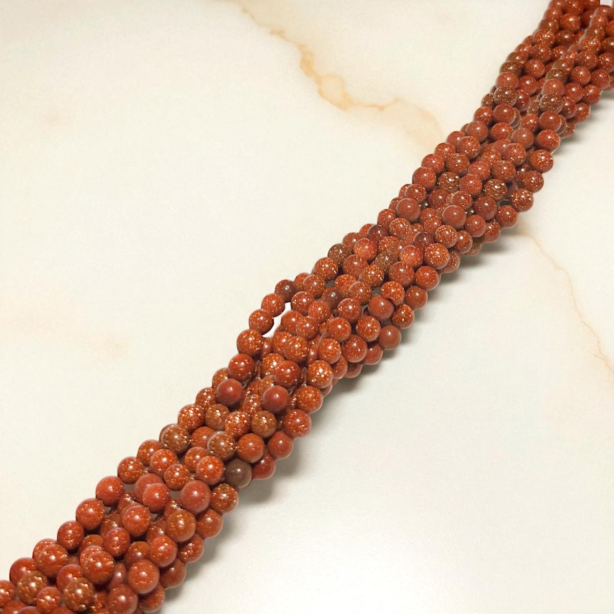 1 tira de Aventurina Café /Piedra Sol / Goldstone