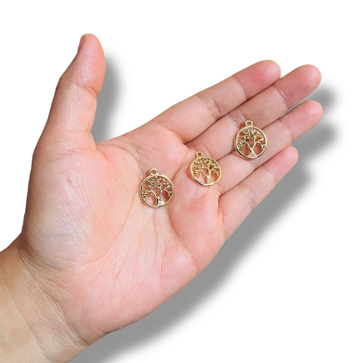 1 pz Árbol de la Vida Chapa de Oro