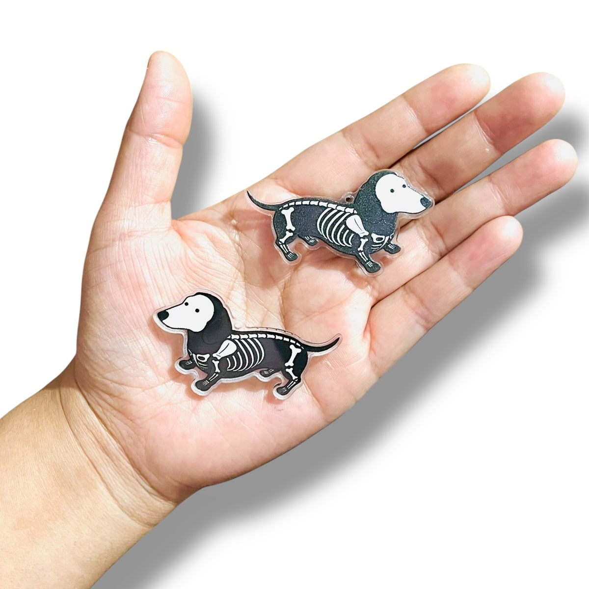 1 pz Dije Perrito Esqueleto, Salchcicha Acrílico