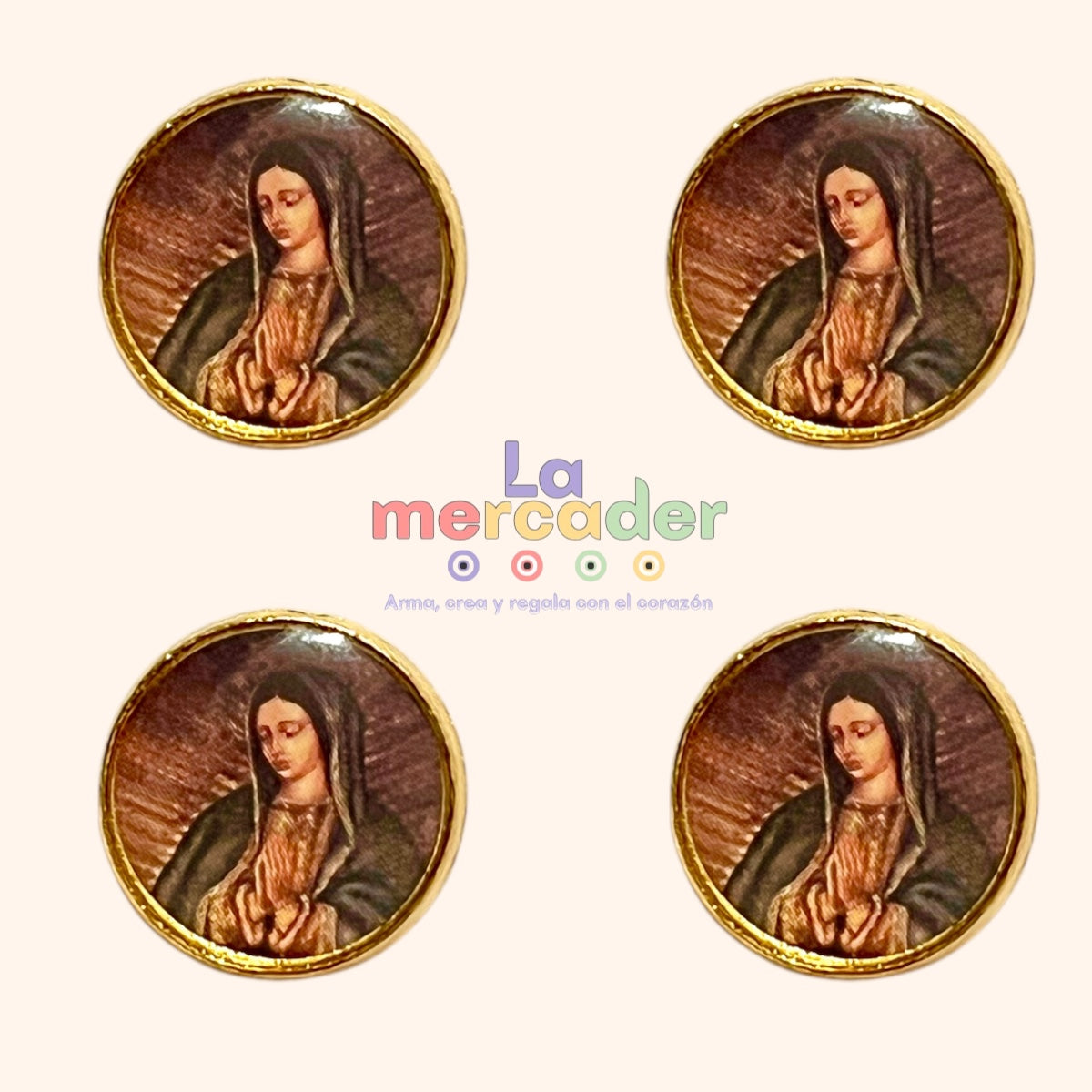 10pz Dije Transversal Virgen de Guadalupe-Metálico