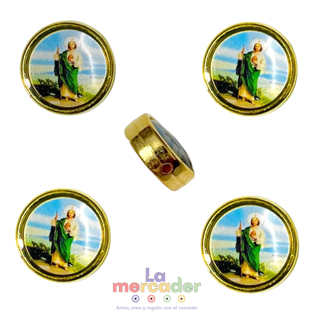 10pz Dije Transversal San Judas Tadeo-Dorado
