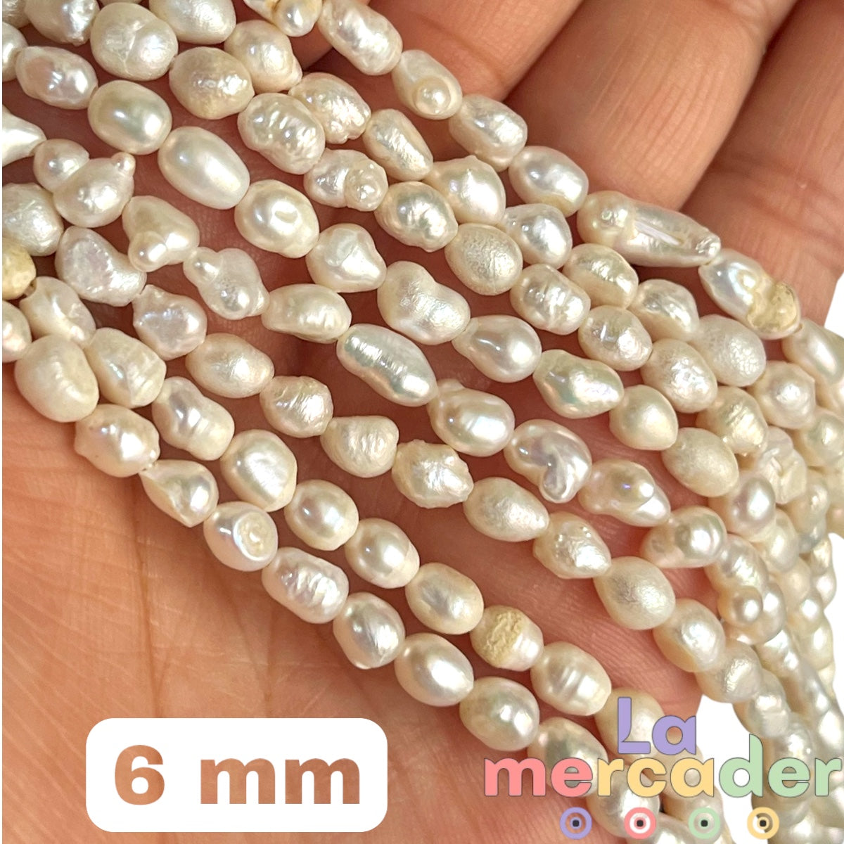 1 tira de Perla cultivada, perla de agua dulce