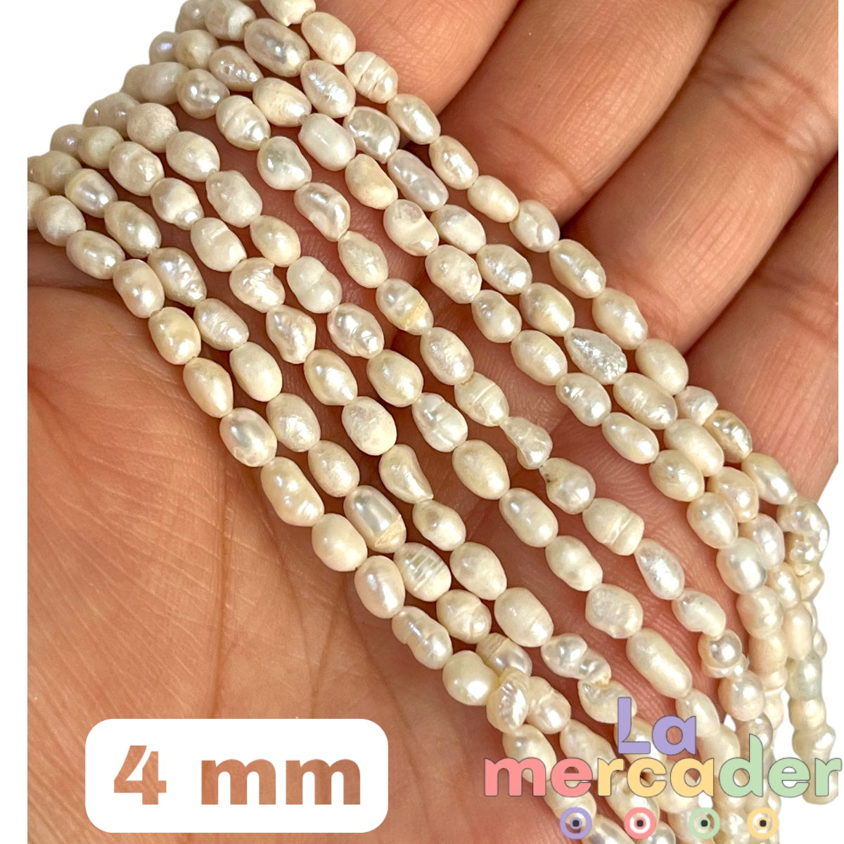 1 tira de Perla cultivada, perla de agua dulce