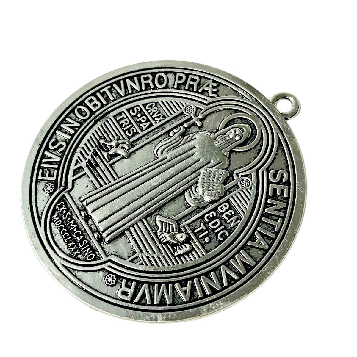 Medalla XL San Benito 7 cm con Argolla para Colgar