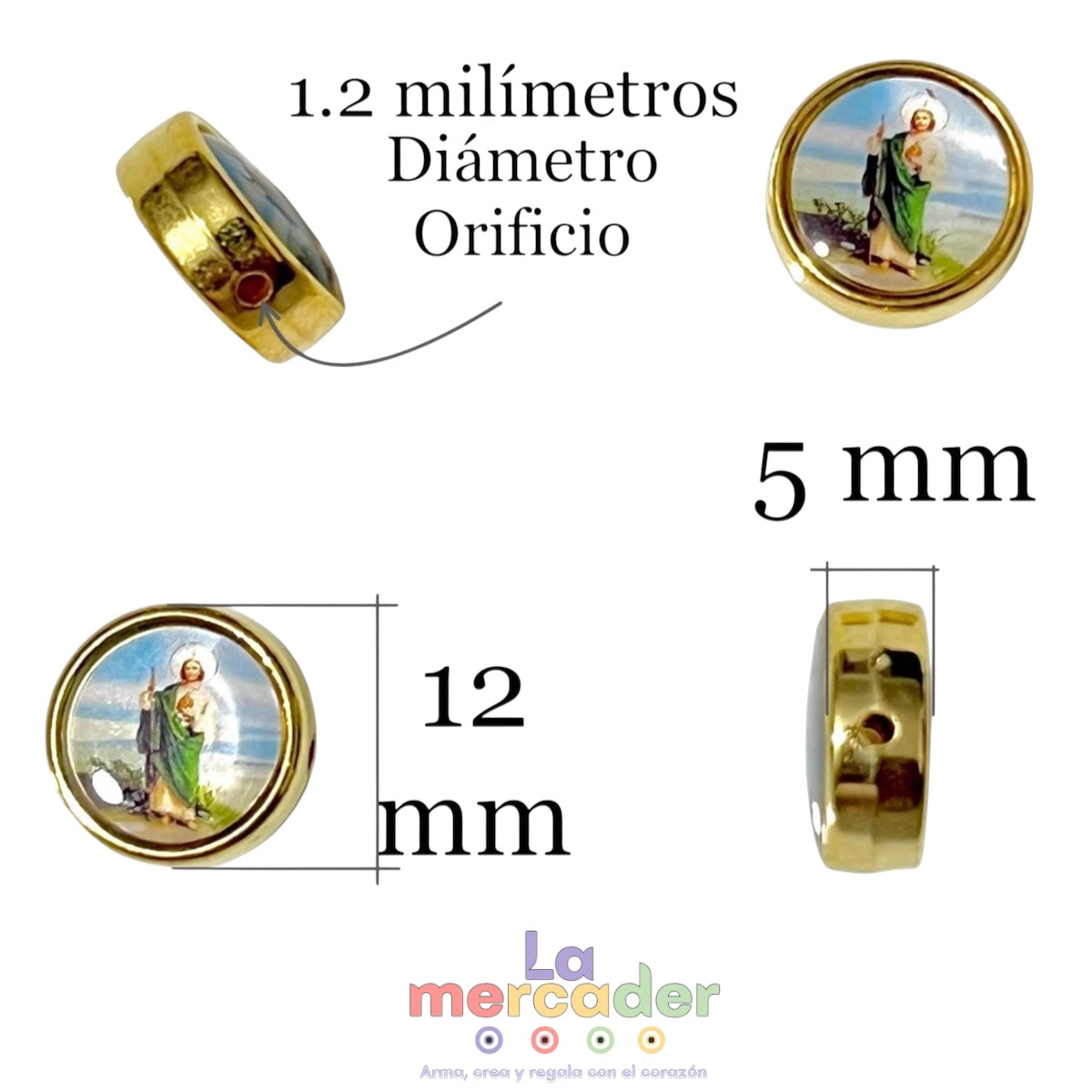 10pz Dije Transversal San Judas Tadeo-Dorado
