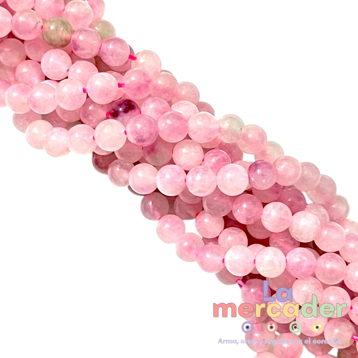 1 Tira Cuarzo Rosa Natural (60pz aprox) piedra del amor