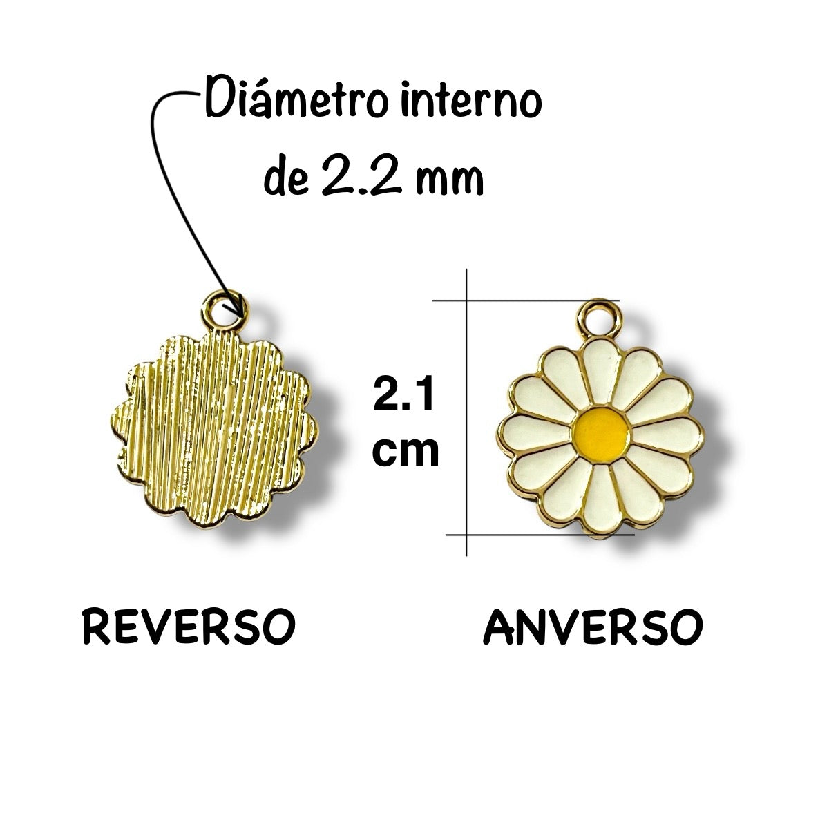 1 Dije Margarita Chapa de Oro Esmaltada