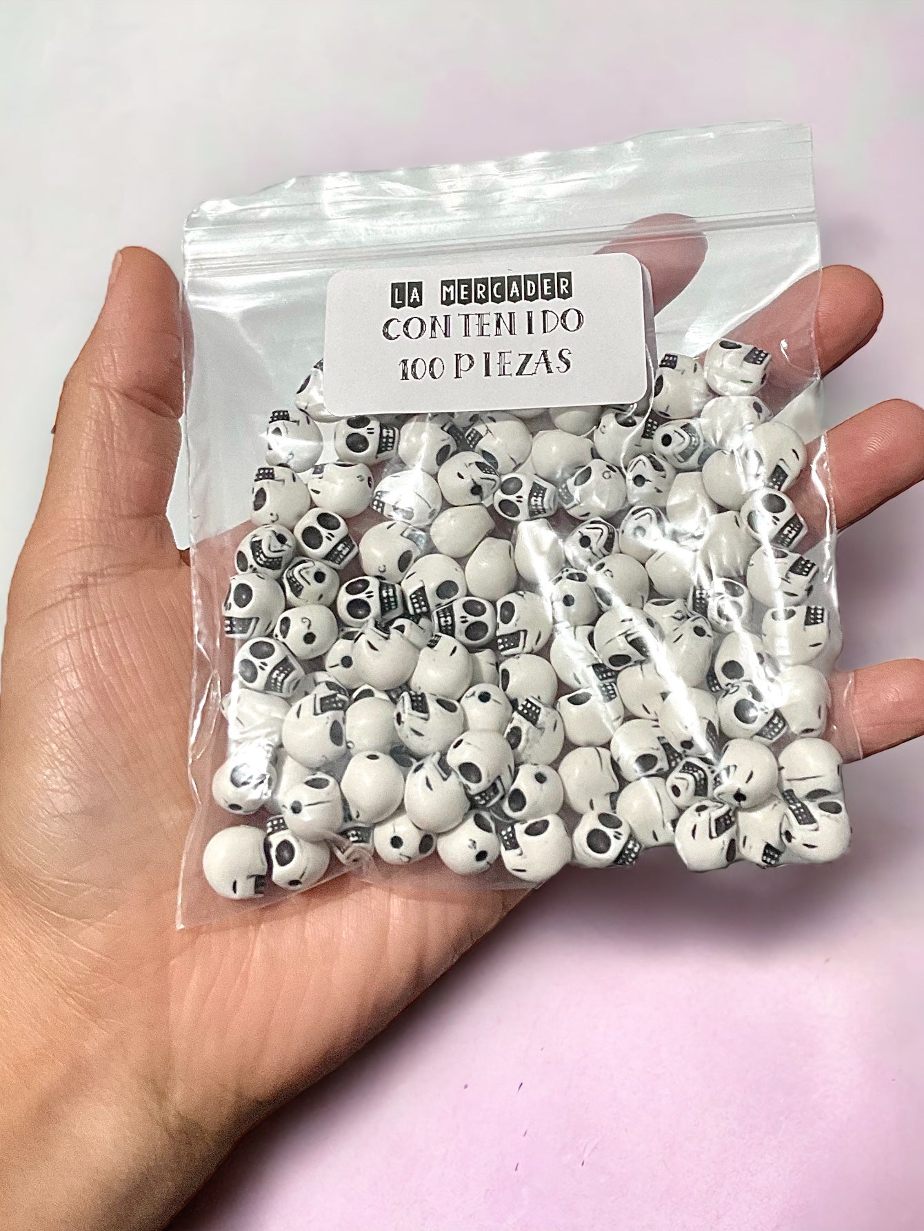 100pz calavera blanco con negro