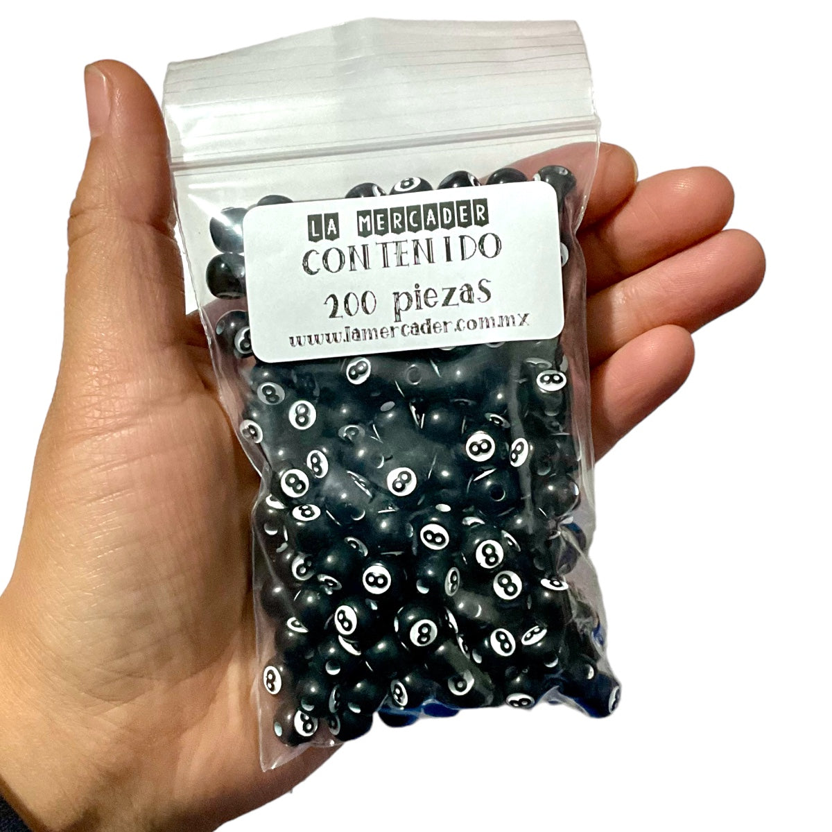 200 pz Bola 8 cuentas para bisutería 8mm