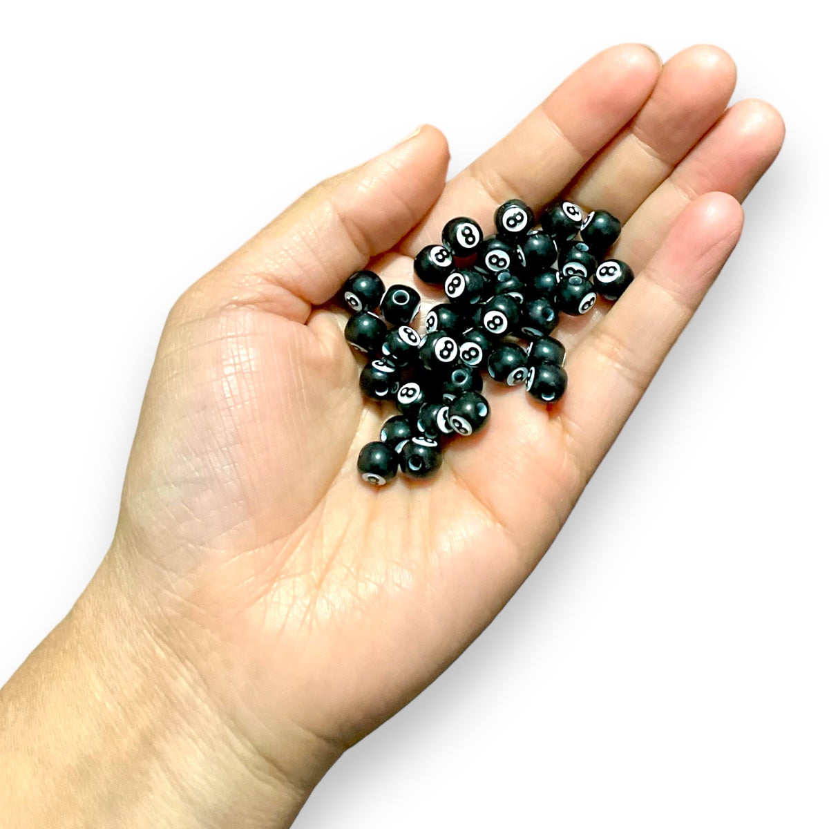 200 pz Bola 8 cuentas para bisutería 8mm