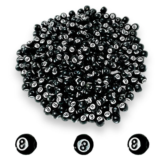 200 pz Bola 8 cuentas para bisutería 8mm