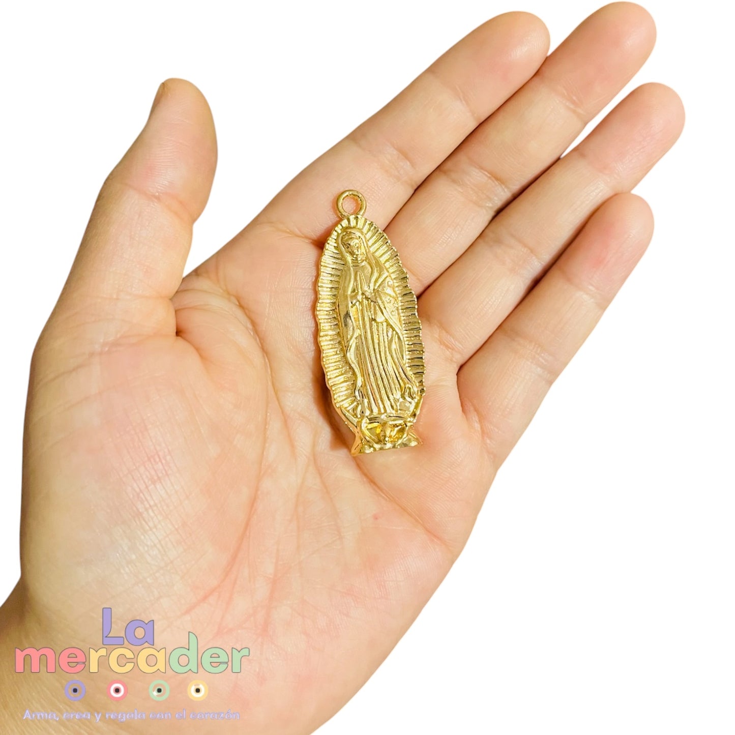 Colgante Virgen De Guadalupe Metal En Relieve 5cm