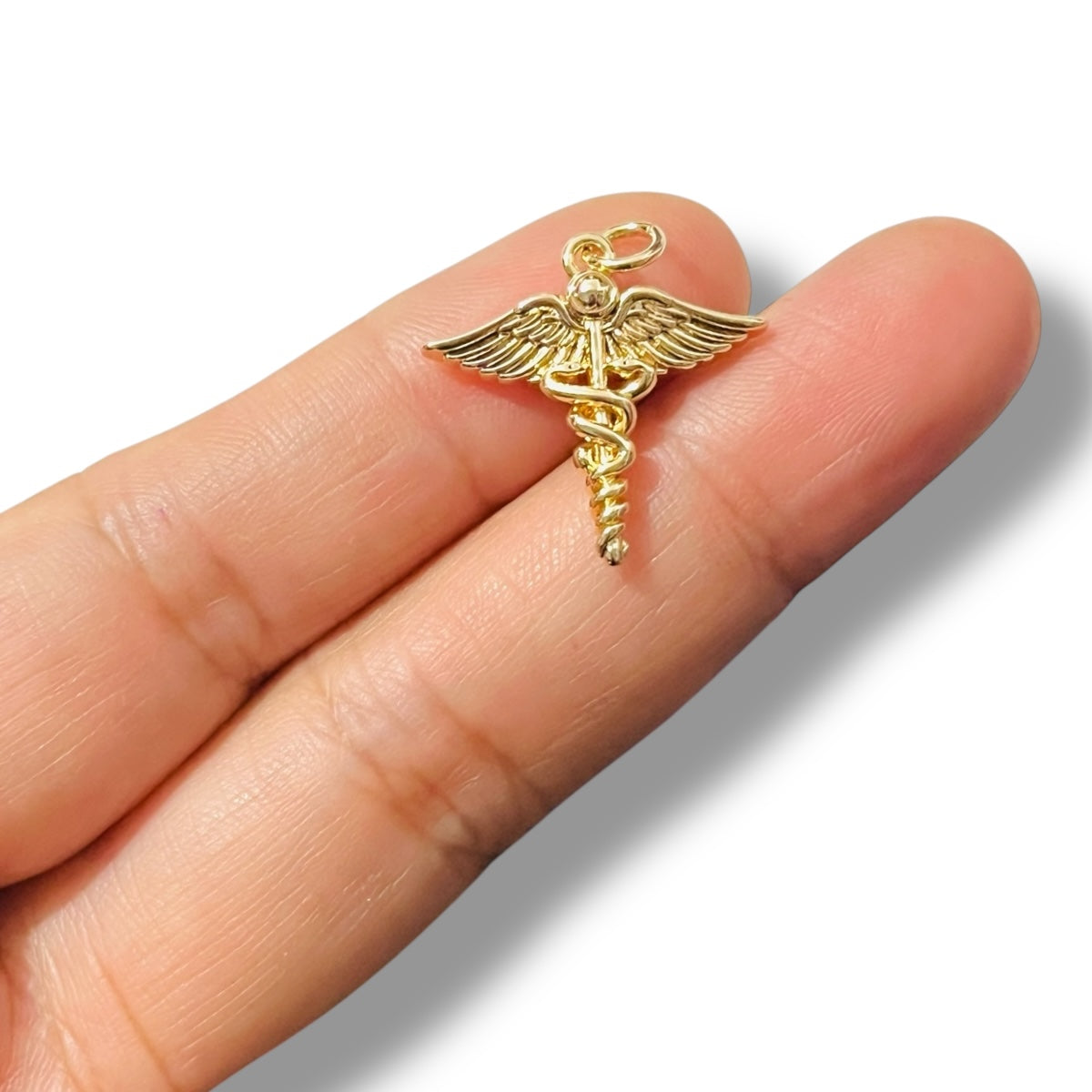 Dije Caduceo Médico Chapa de Oro