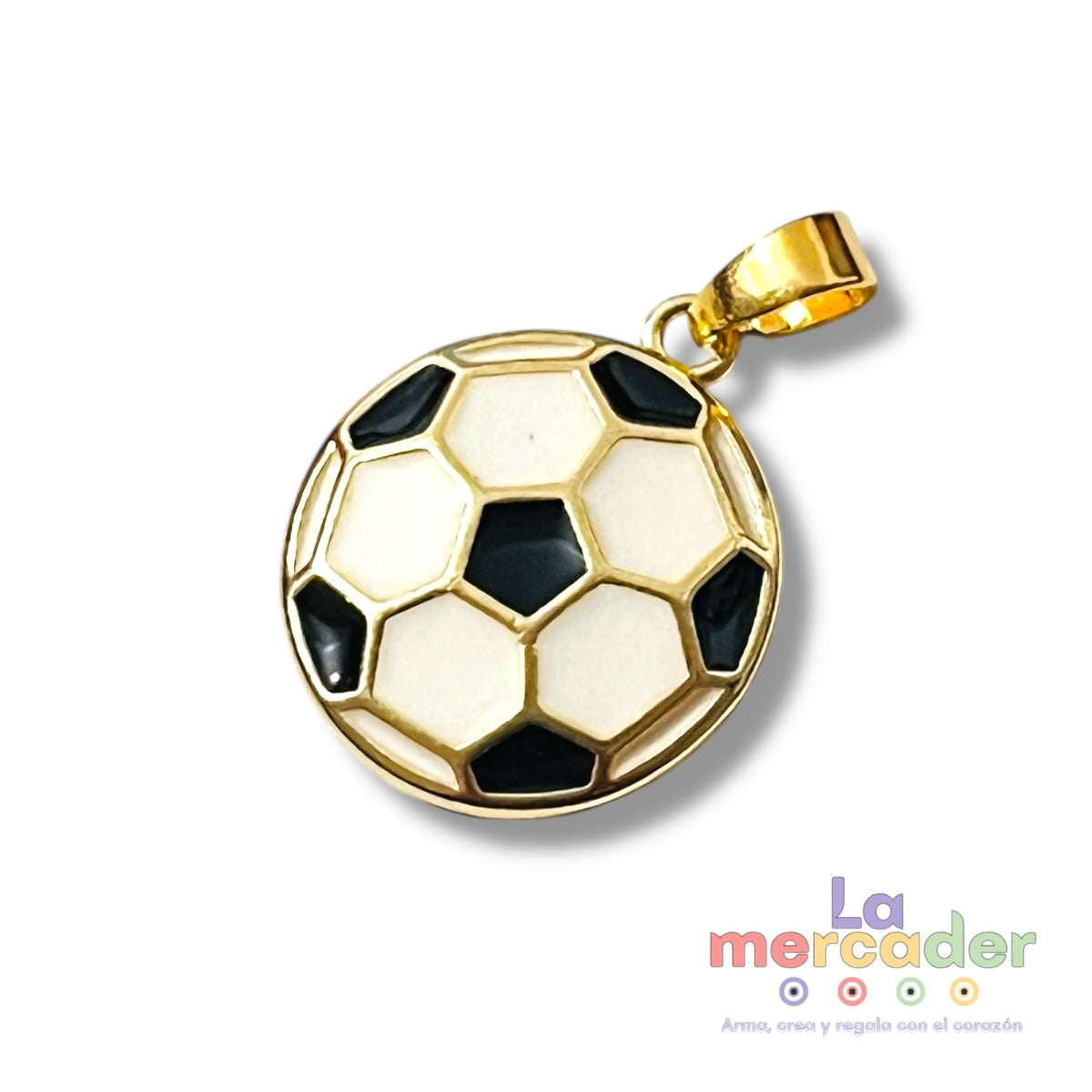 1 Dije Balón Esmaltado Chapa de Oro