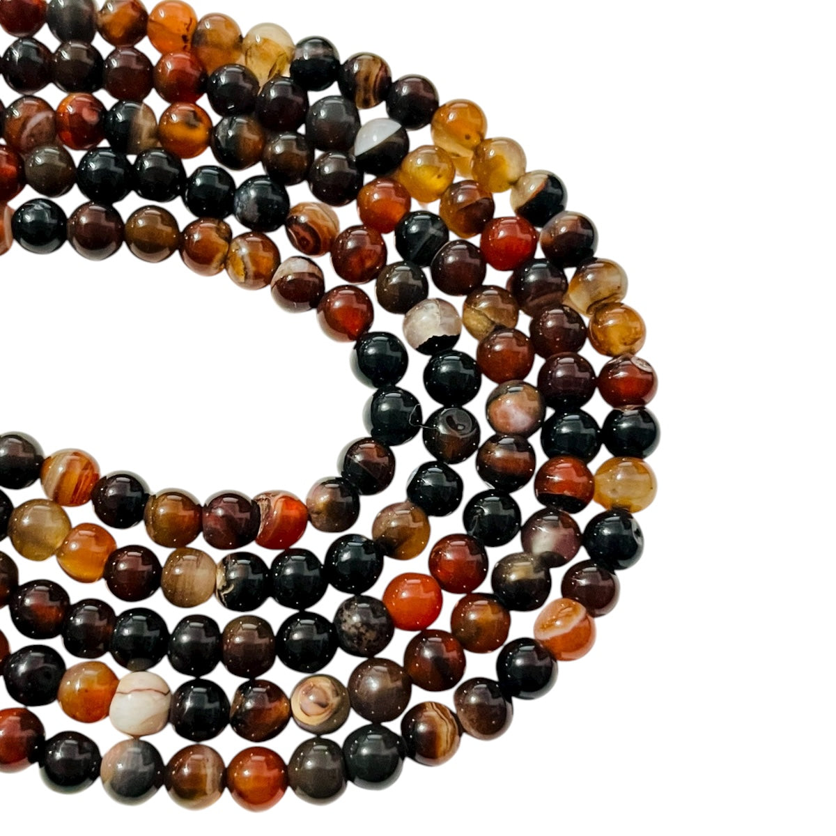 1 Tira Ágata Fuego #6 (60pz aprox) Piedra Natural