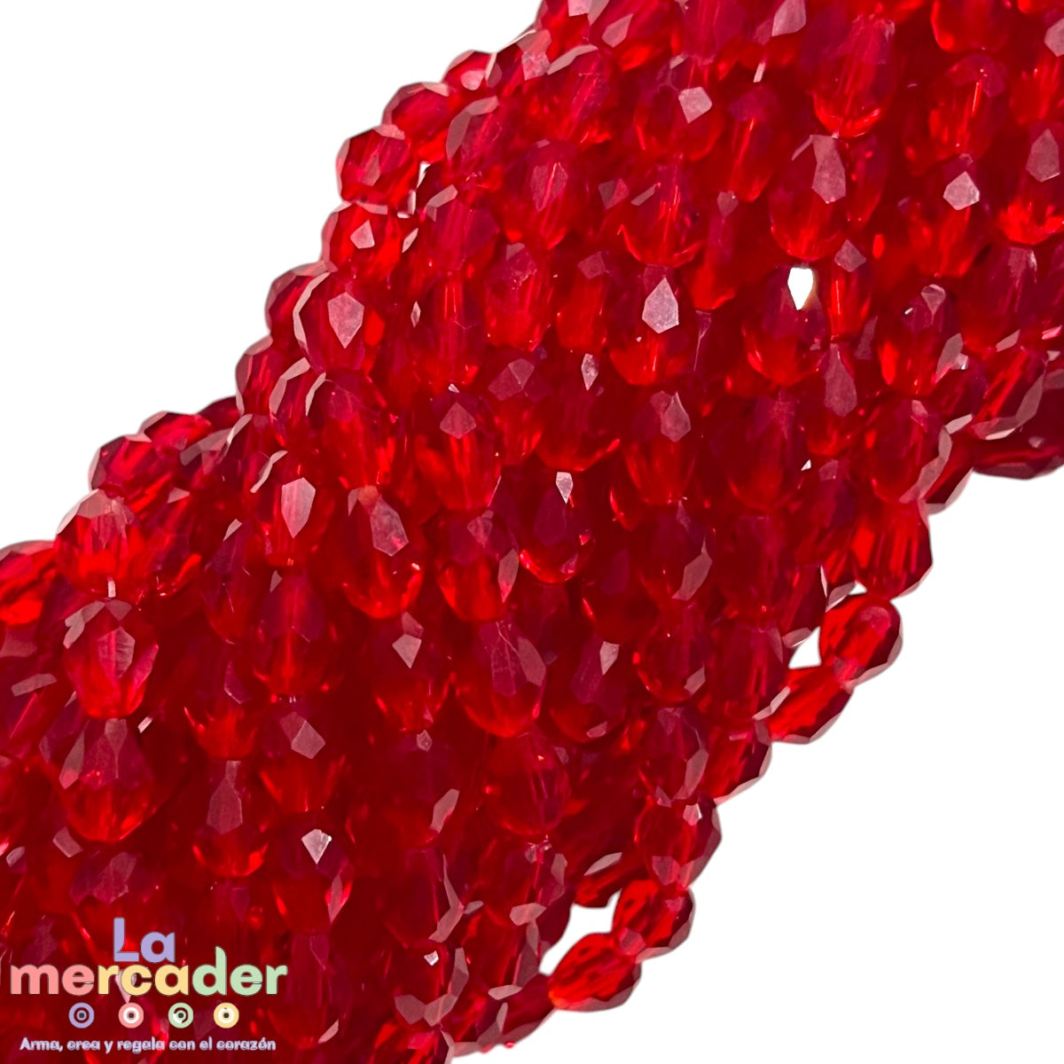 Cristal Gota Facetada 6x8mm para Bisutería – Tira 58-62 Pzas