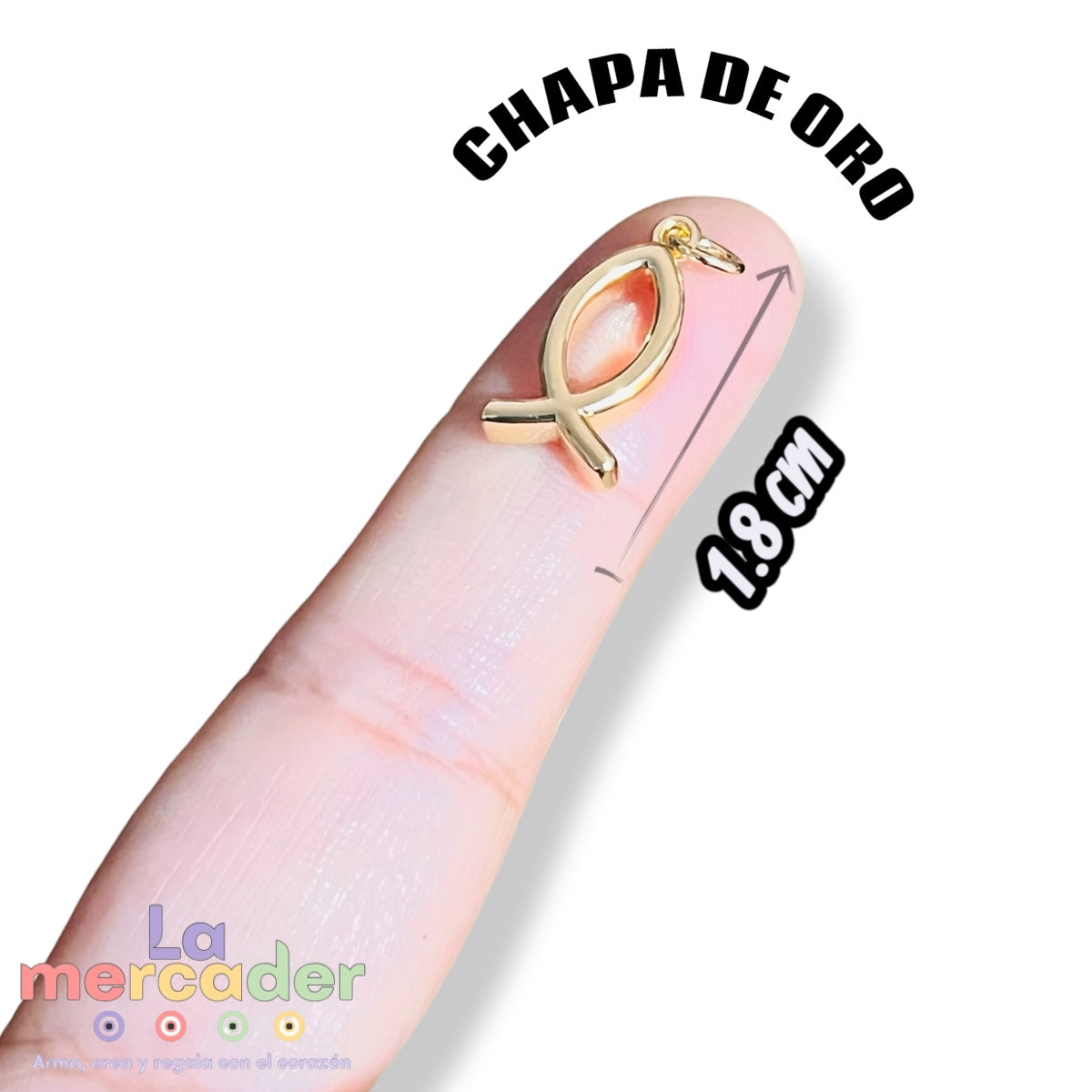 Dije Pez Cristiano Ichthys en Chapa de Oro 14K | Símbolo de Fe