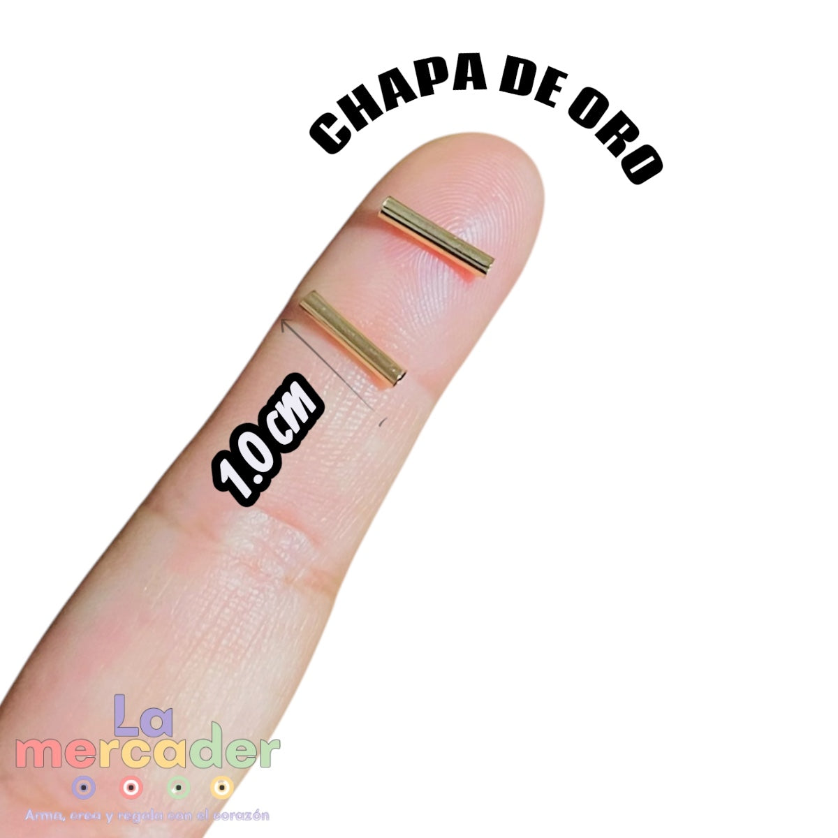 1 g Canutillos Tubulares Chapa de Oro para Pulseras | 1 cm