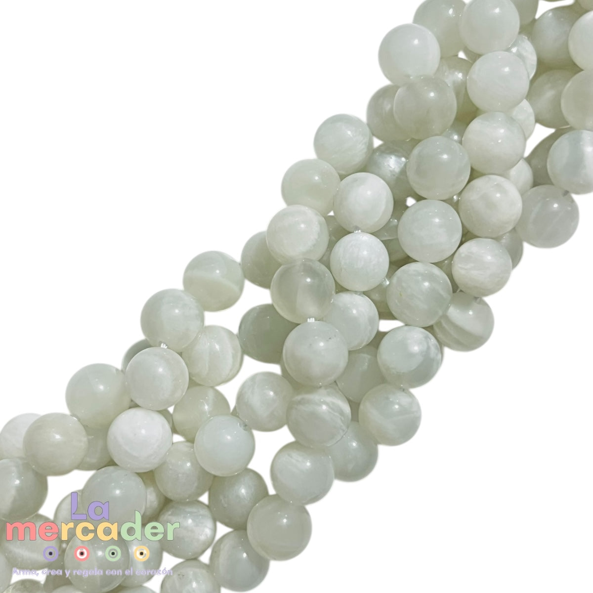 1 Tira Piedra Luna Blanca #8 Moonstone