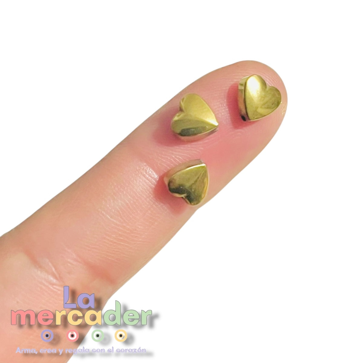 Corazón de Hematita Dorada 6 mm – 35 Piezas | Insumo para Bisutería y Joyería Artesanal