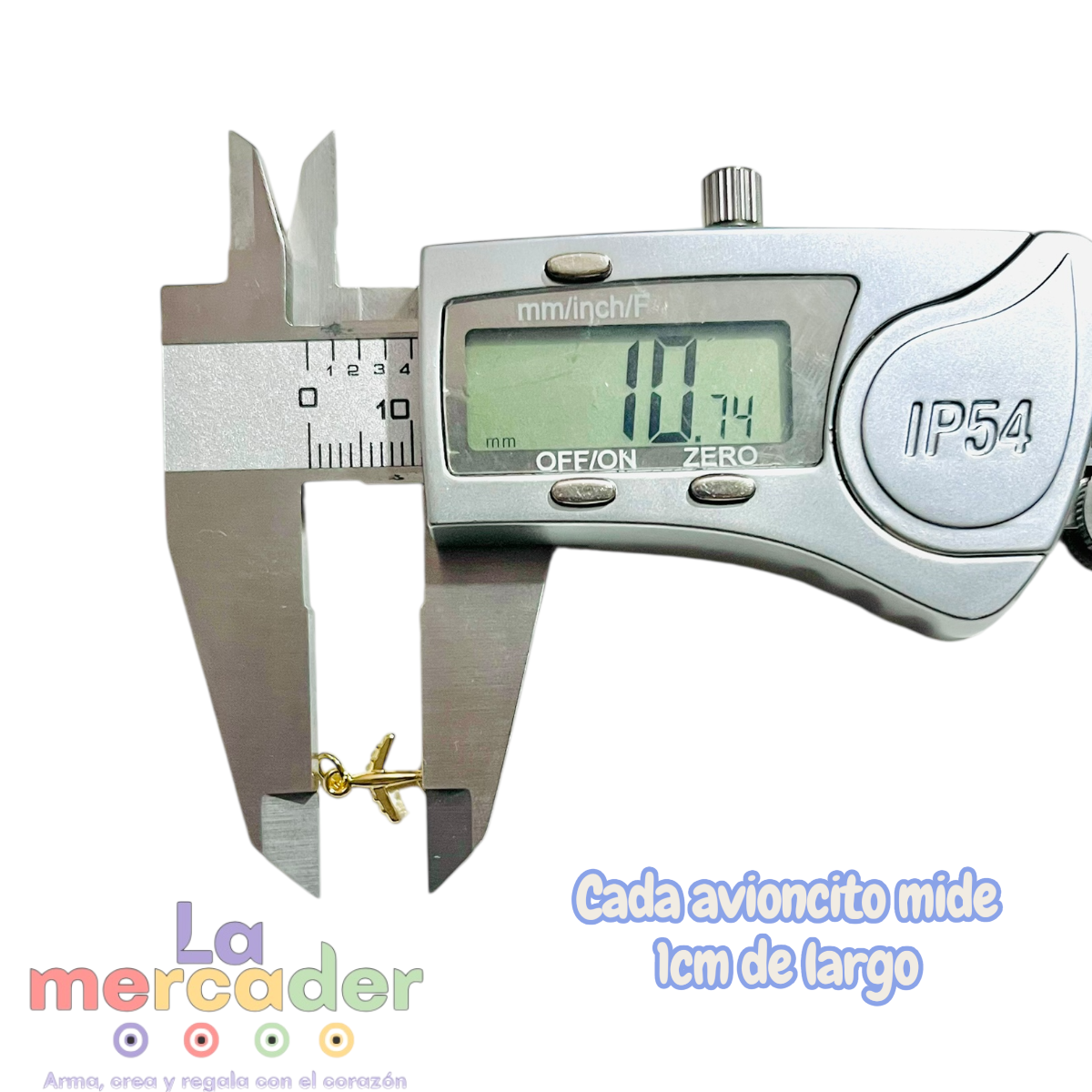 3pz Dije Avión Mini en Chapa de Oro Importada – Charm para Bisutería (1 cm)