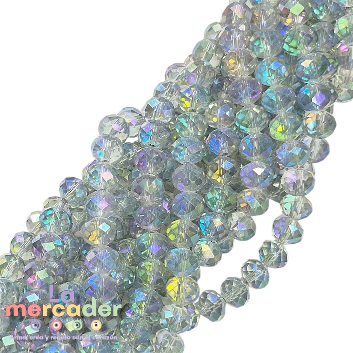 Cristal Facetado #10 Tornasol | Tira 55-65 Piezas | Bisuterías