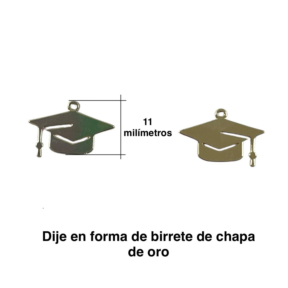 1 pz dije Birrete Chapa de Oro, graduación, para joyería y bisutería