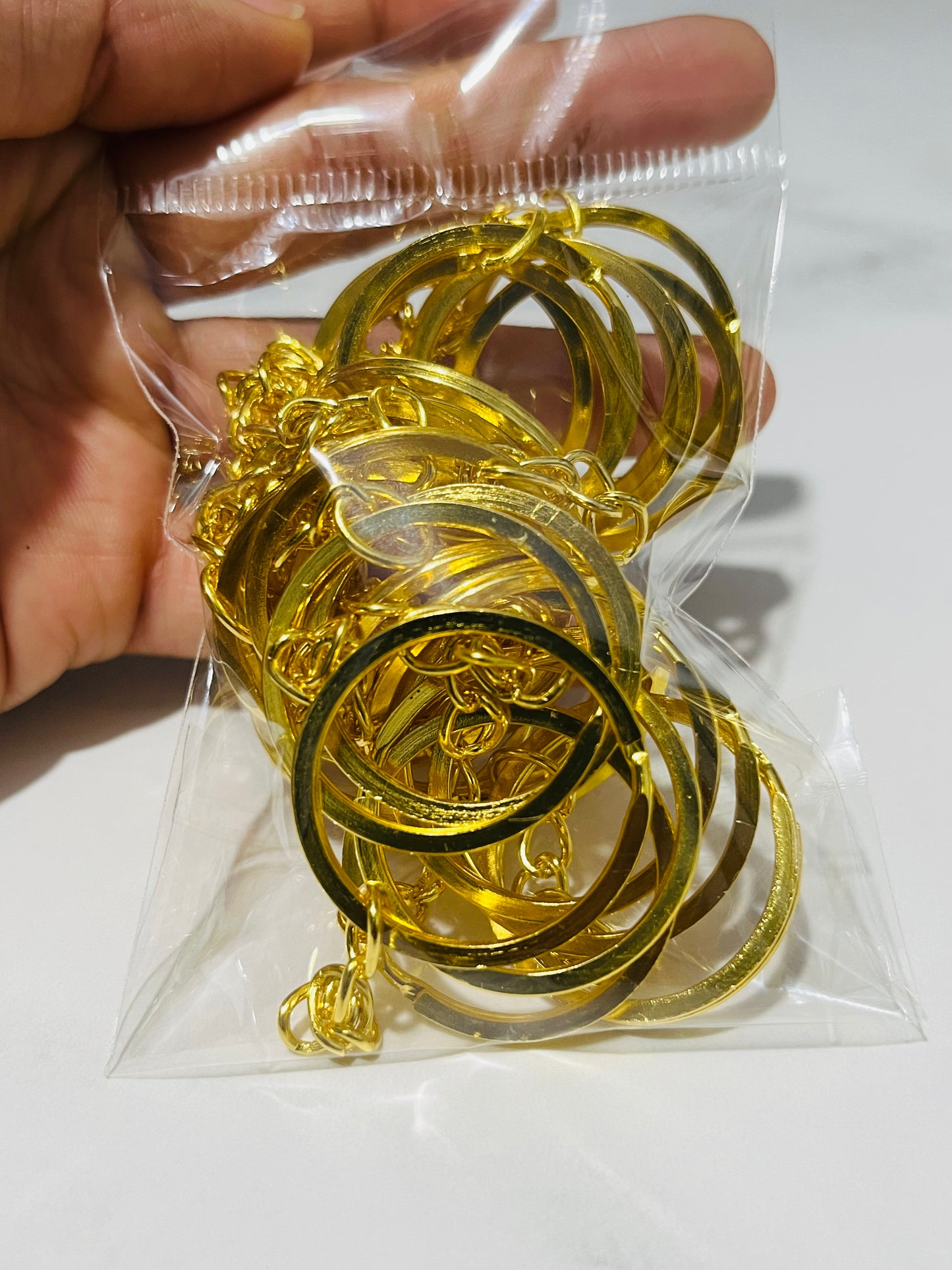Argolla para llavero, argolla metálica dorada