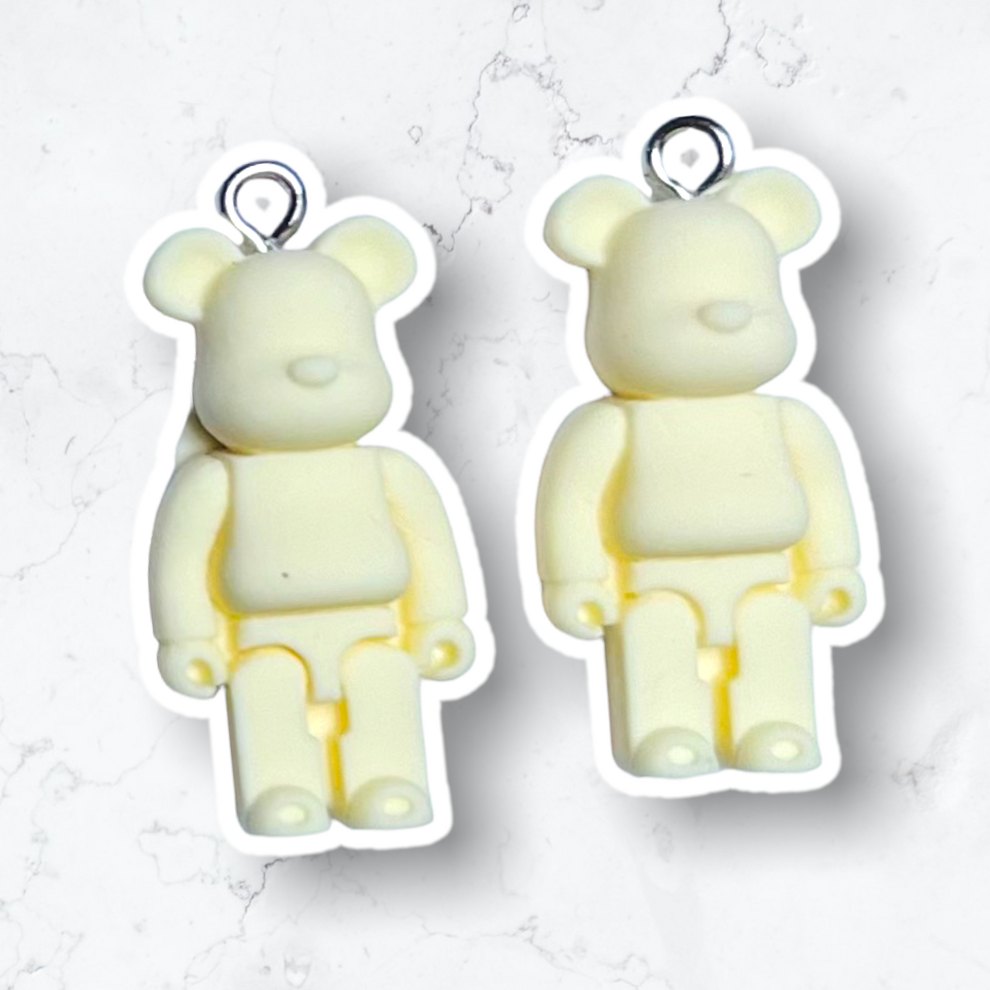 Par de ositos tipo robot, charms de osos para bisutería