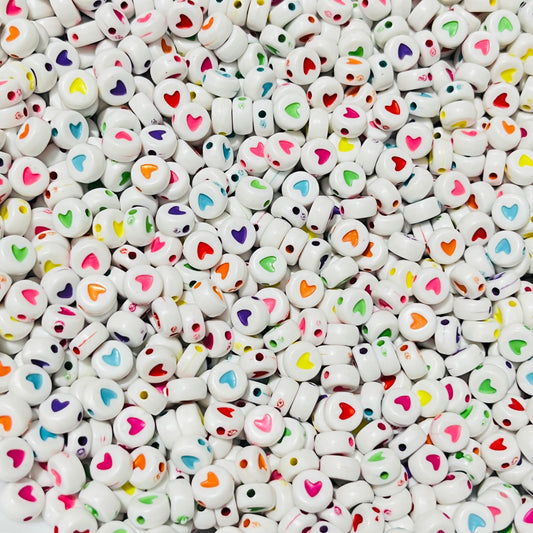 50 corazón de colores para pulseras, abalorios para bisutería