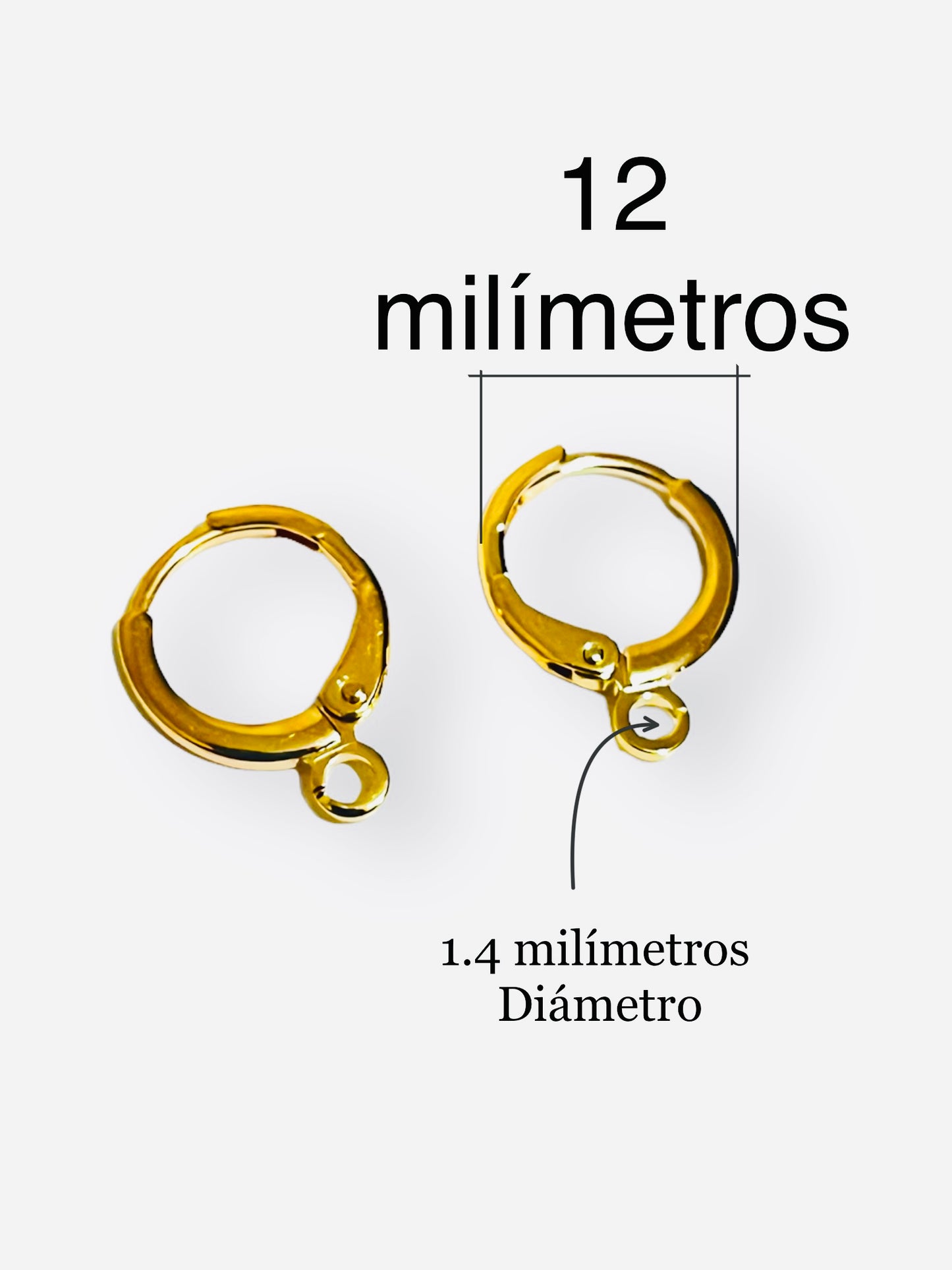 2 pz Arracada huggie en chapa de oro