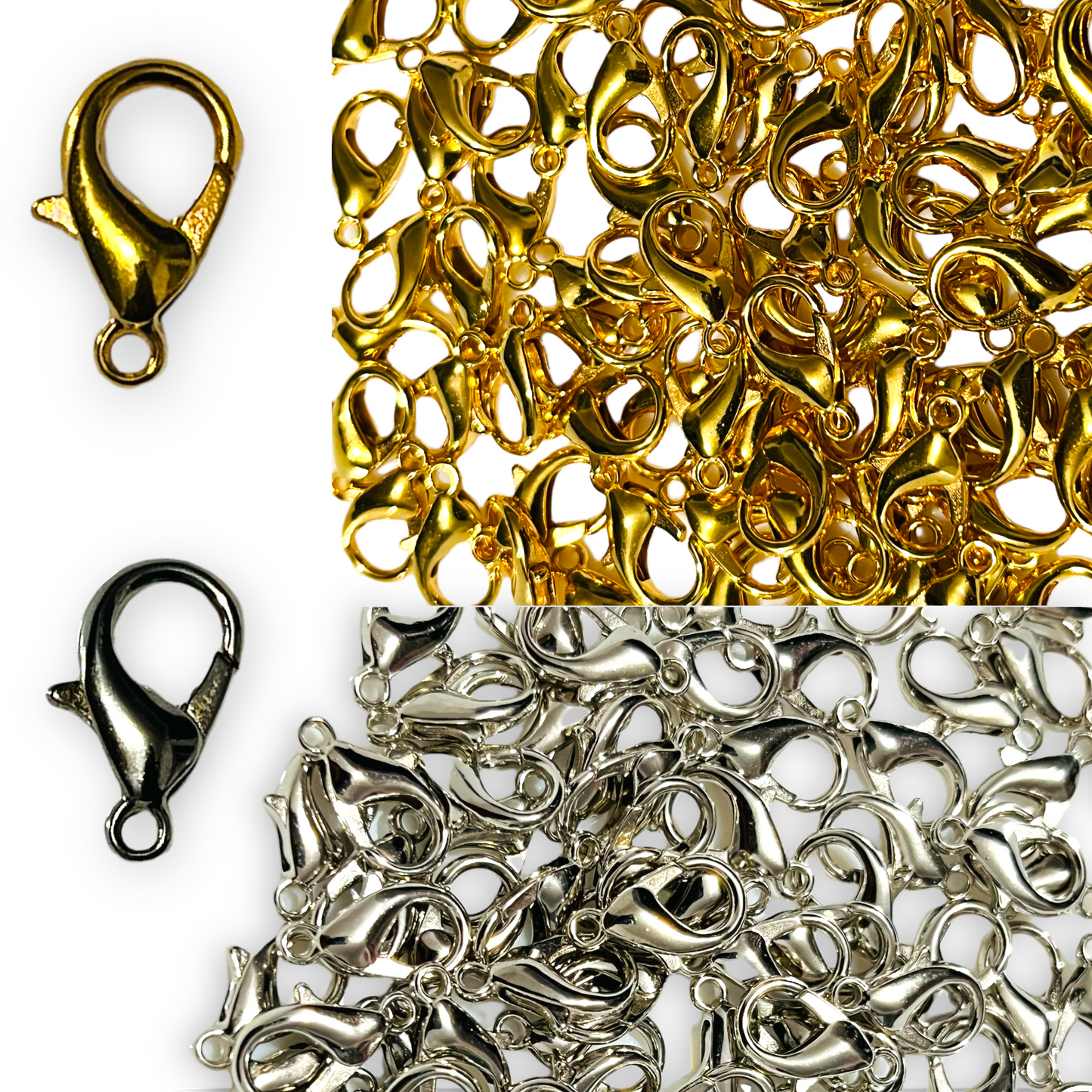 50 piezas de pericos, broches para bisutería, broche langosta, broche metálico