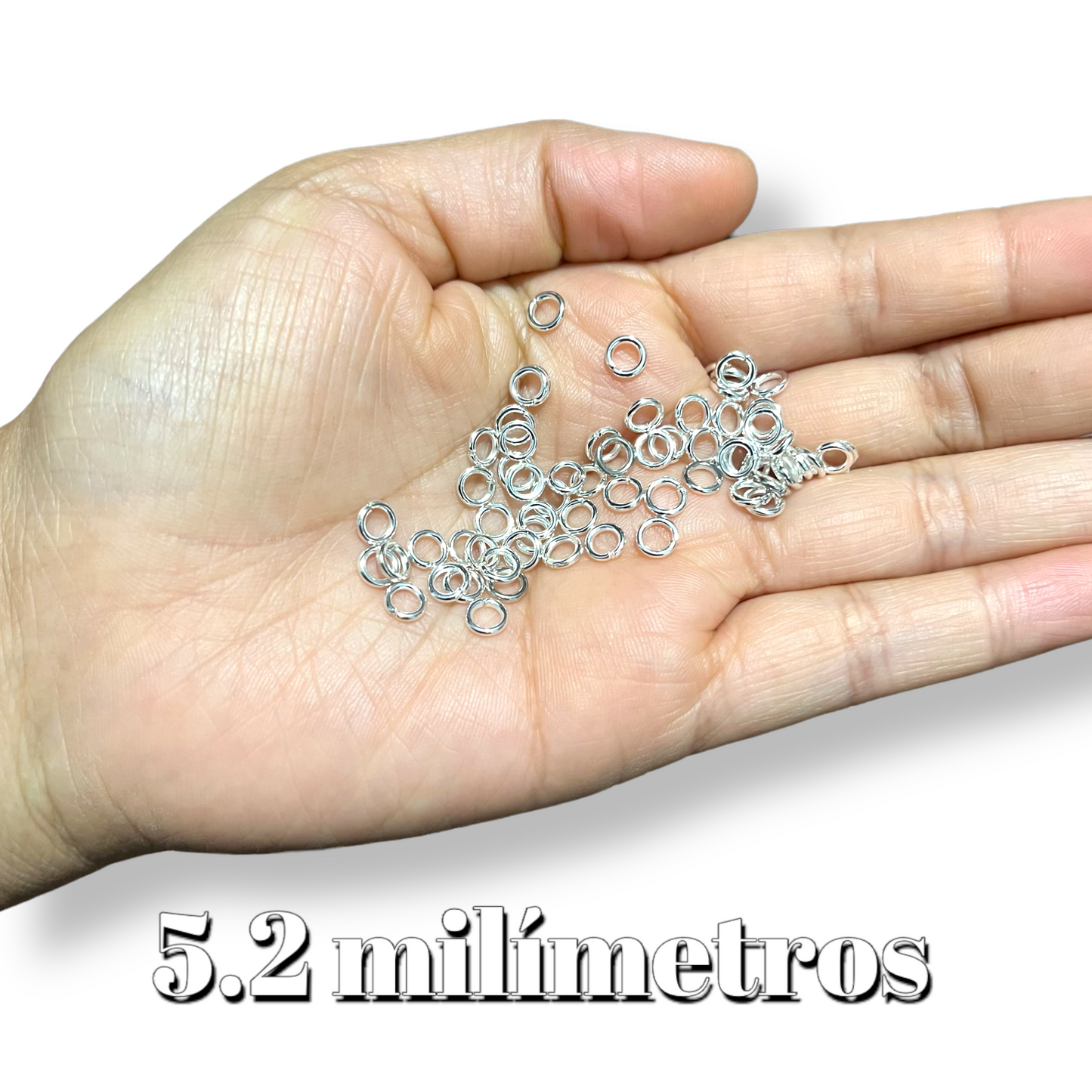 Argolla metálica en color plata, argollas para bisutería