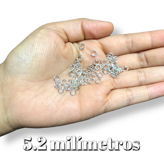 25 gr de Argolla metálica en color plata, argollas para bisutería