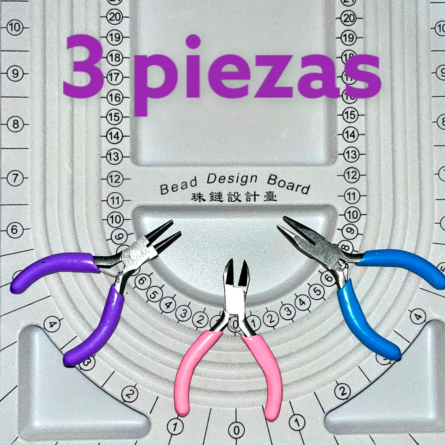 Kit 3 pinzas para bisutería, pinzas pequeñas para armar pulseras