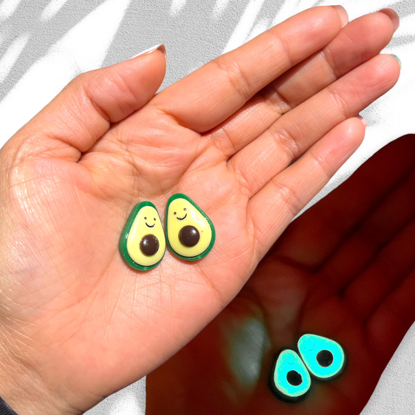 Par de aguacates luminosos para armando de bisutería