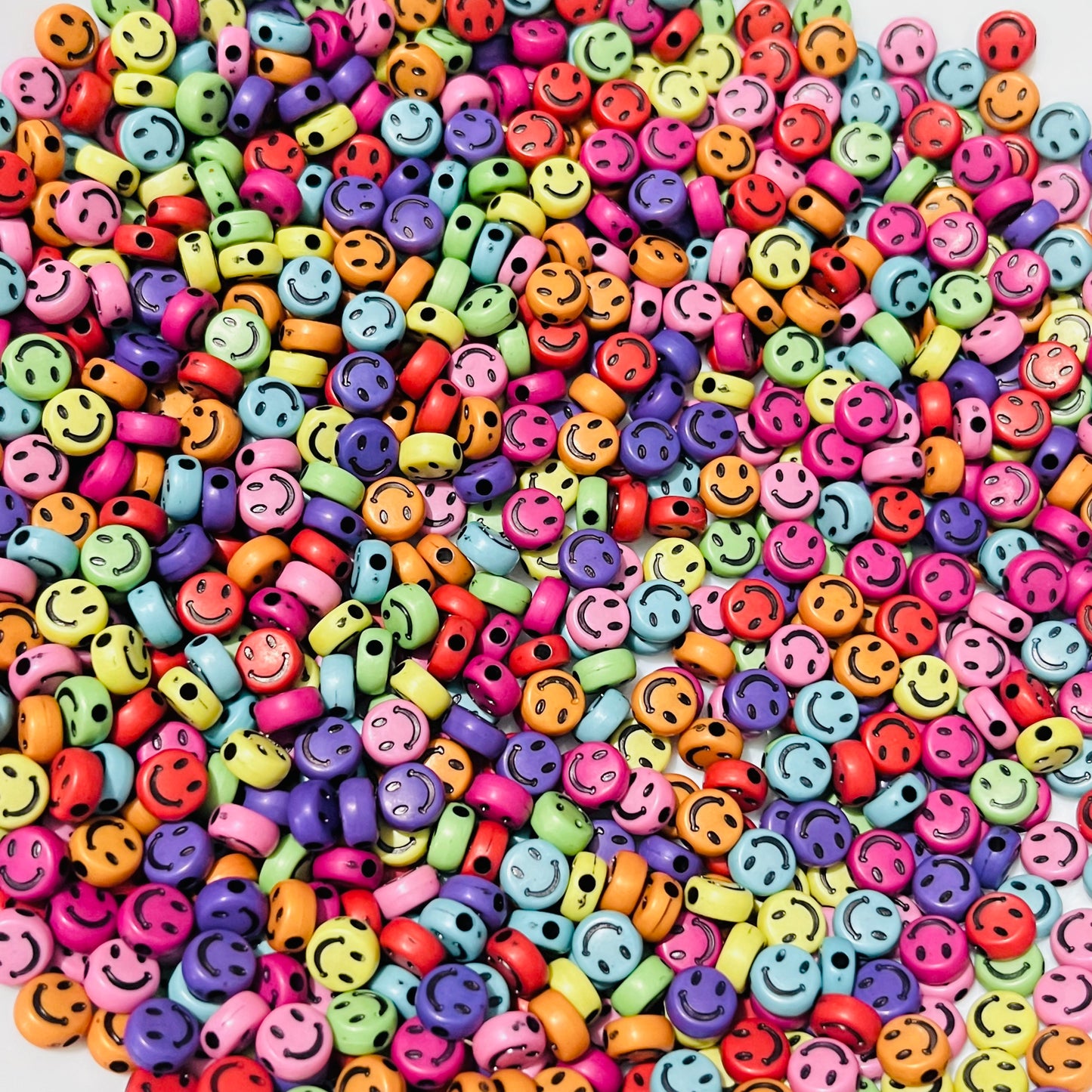 50 happy face colores, cuentas para pulseras, abalorios para bisutería